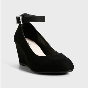 Torrid black mini wedge with ankle strap